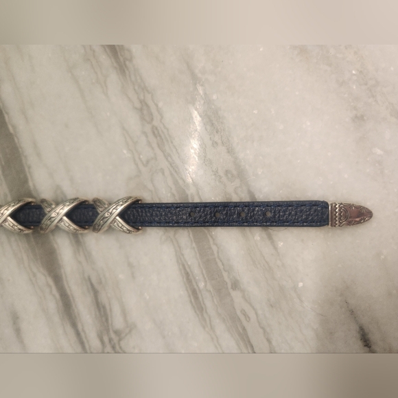 Brighton 3/8 Kriss Kross Bandit Bracelet, Blue With Silver Accents - Picture 4 of 5